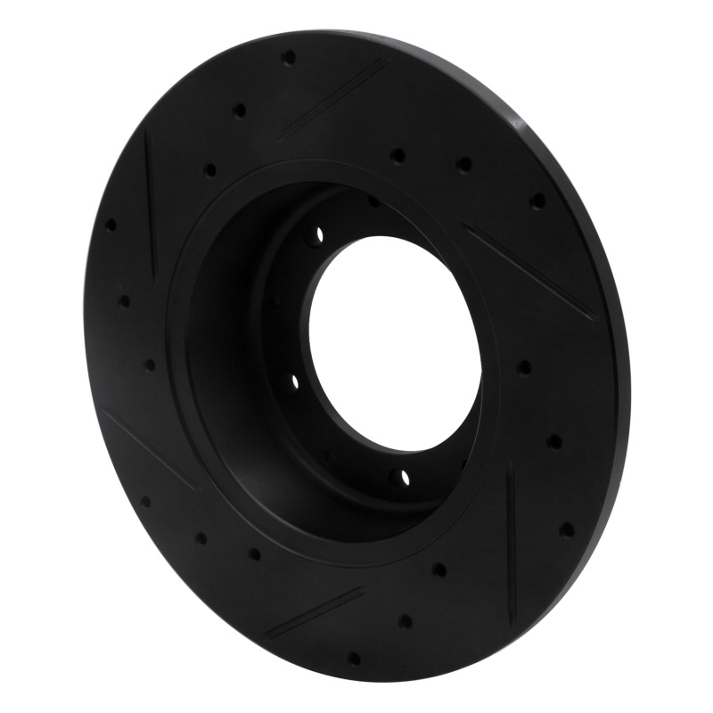 Land Rover Defender 90 Brake Rotor (1) - Rear Right - R1 Concepts - Drilled & Slotted - Black - `74-`16